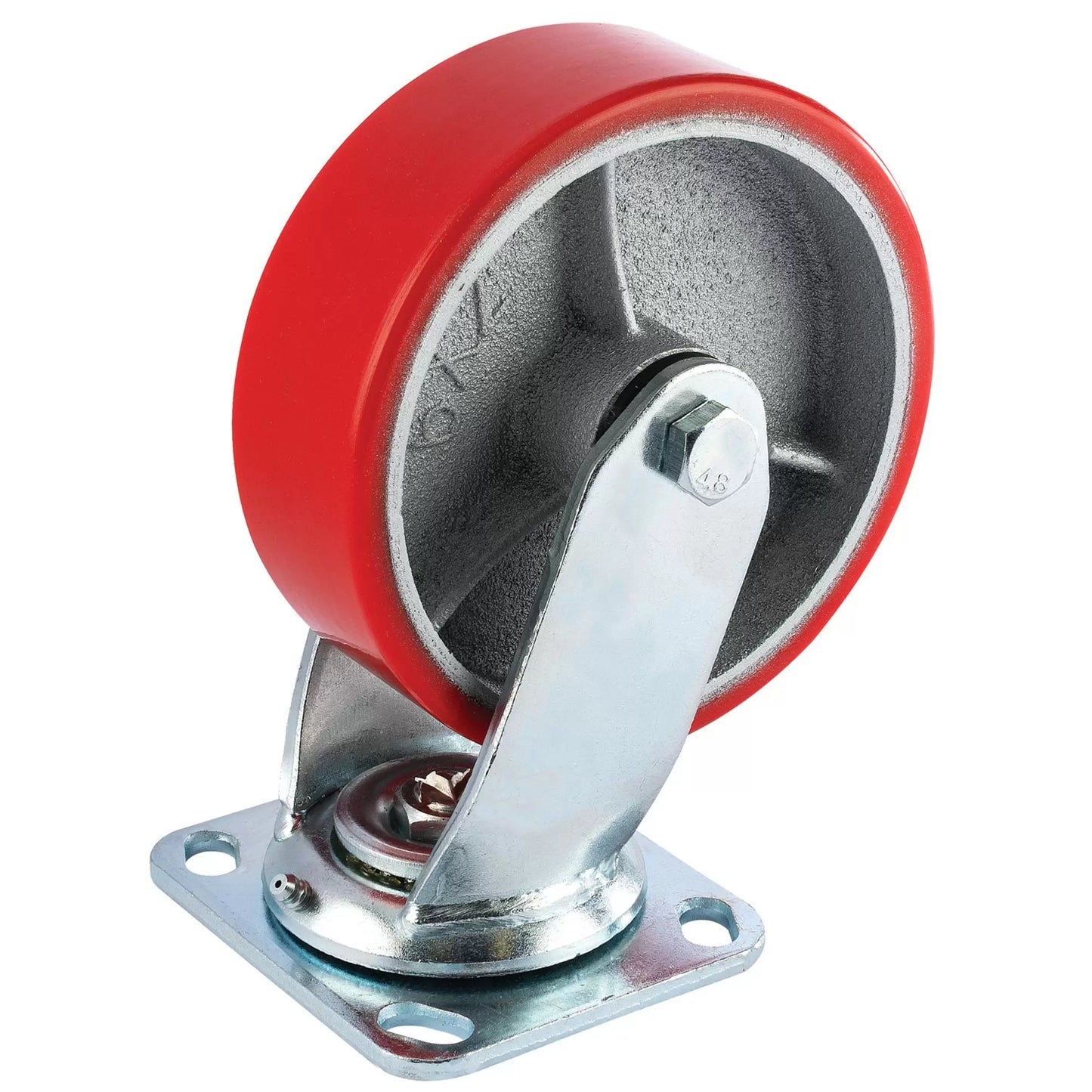 Draper Tools - 65529 - Swivel Plate Fixing Heavy Duty Polyurethane Wheel, 160mm Diameter, S.W.L. 400kg