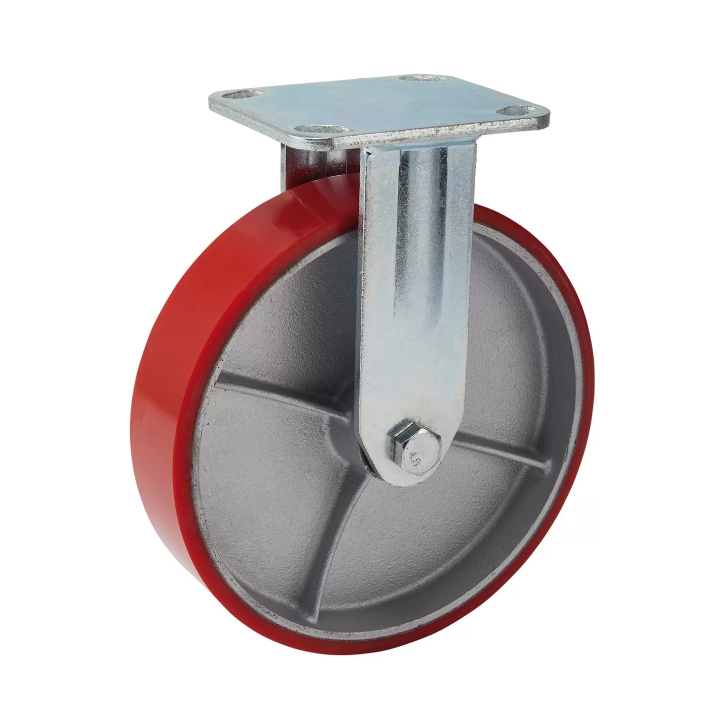 Draper Tools - 65534 - Fixed Plate Fixing Heavy Duty Polyurethane Wheel, 200mm Diameter, S.W.L. 500kg