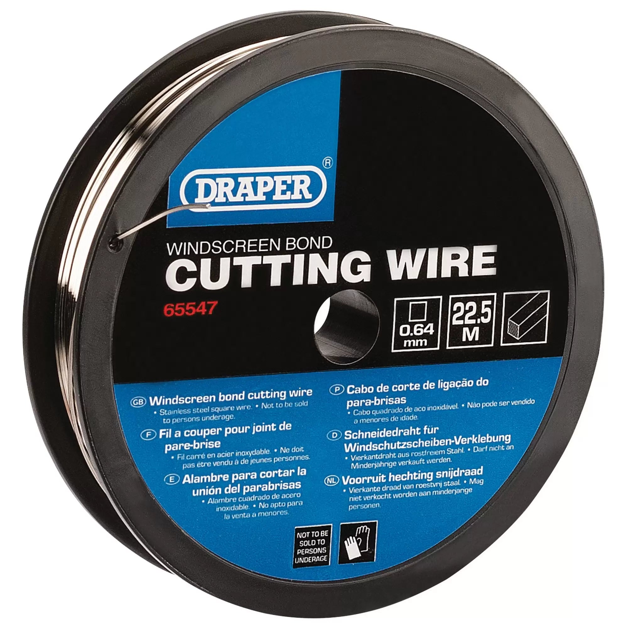 Draper Tools - 65547 - Stainless Steel Square Wire for Wire Feeder/Starter - 0.5/0.6mm, 22.5M