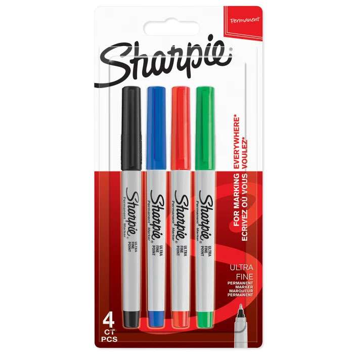 Sharpie Permanent Marker Ultra Fine – Pack of 4