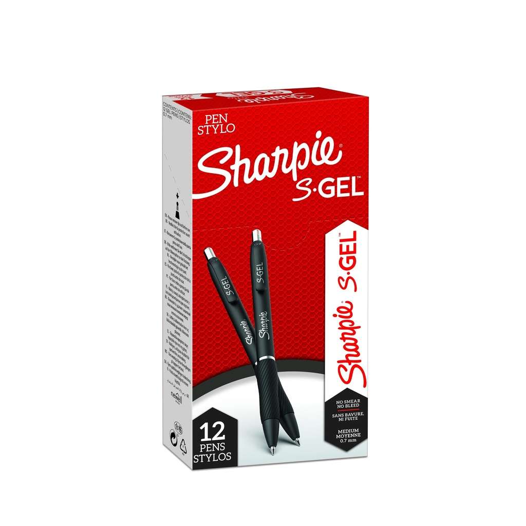 Sharpie Gel Pen, 0.7mm, Red – Box of 12