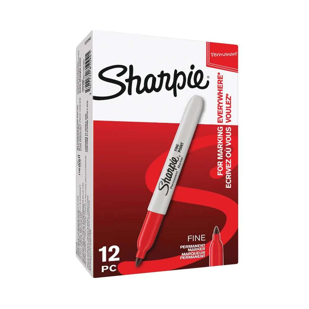 Sharpie Fine Point Marker, Red – Box of 12