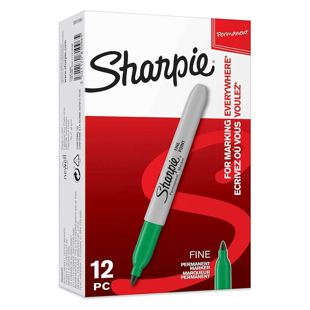 Sharpie Permanent Marker, Green – Box of 12