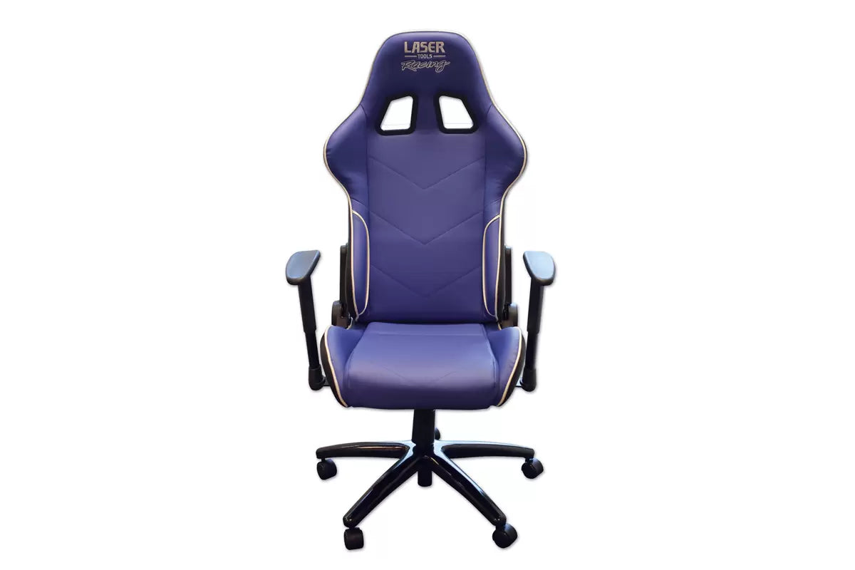 Laser - 6655 - Laser Tools Racing Chair - Blue with White Piping
