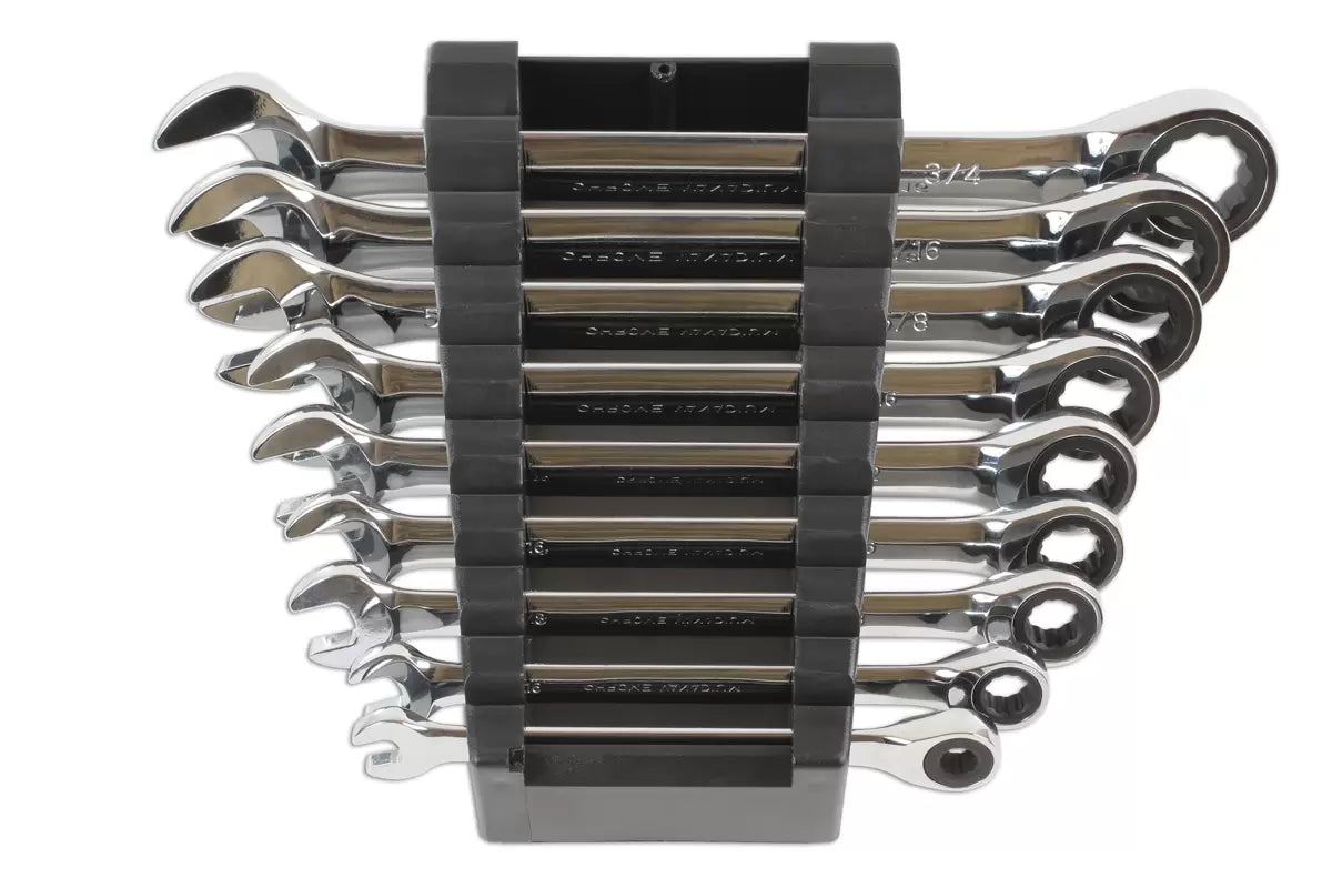 Laser - 6699 - AF Ratchet Ring Combination Spanner Set 9pc