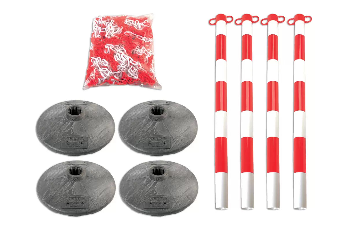 Laser - 6700 - Set of 4 Posts & Bases with Chain