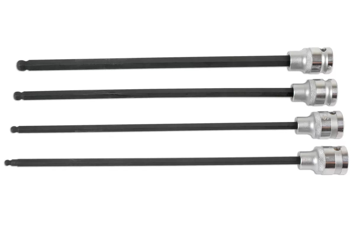 Laser - 6711 - Extra Long Ball End Hex Socket Bit Set 1/2"D 4pc