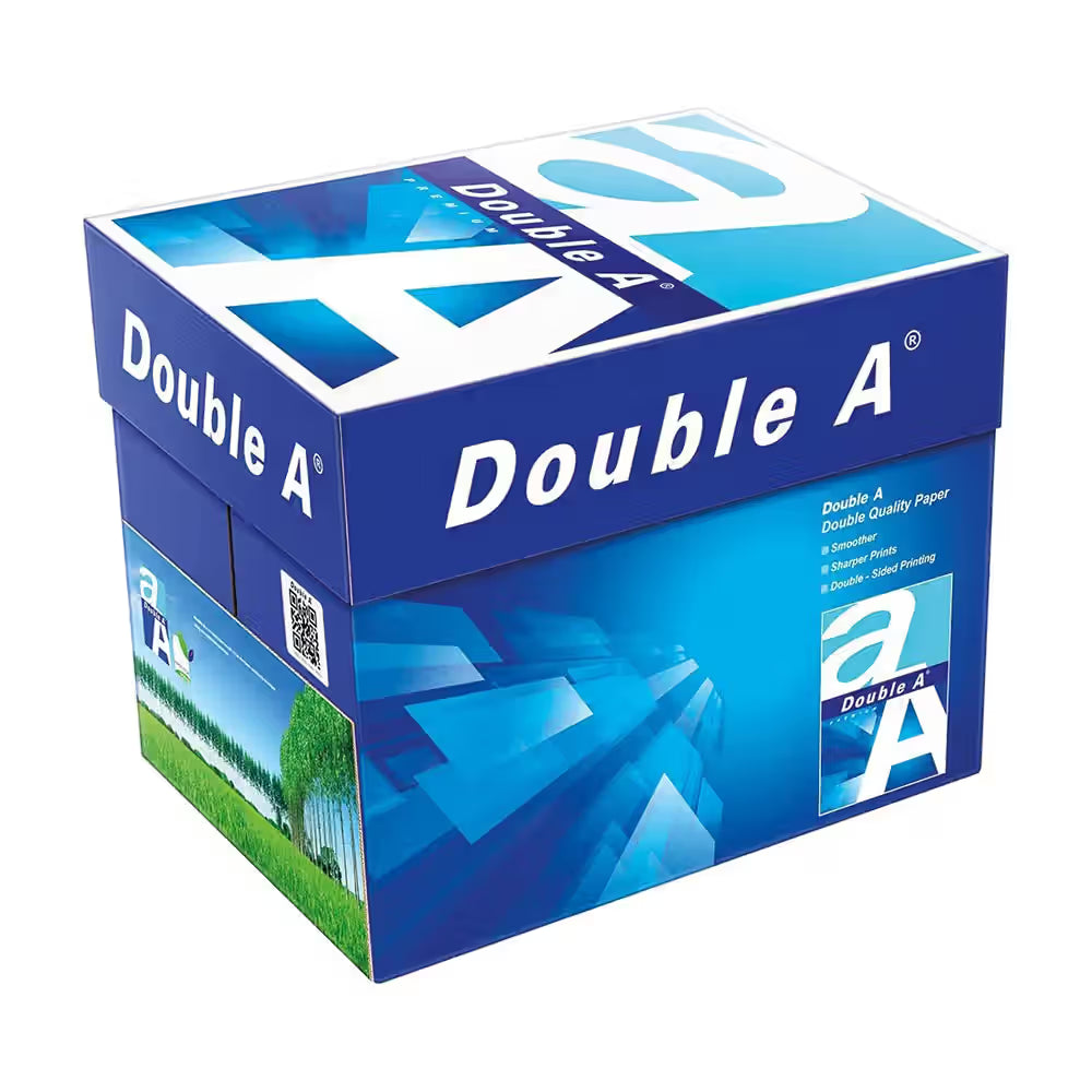 Double A Copy Paper, 80 GSM, A4, Smooth Finish, Durable, Double-Sided Printing, White – Ream of 500 Sheets