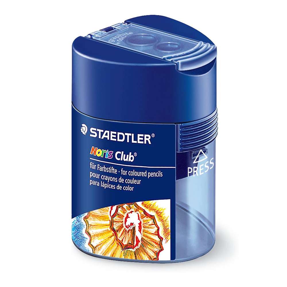 Staedtler Double Hole Tub Triangular Pencil Sharpener, Assorted - Box of 10