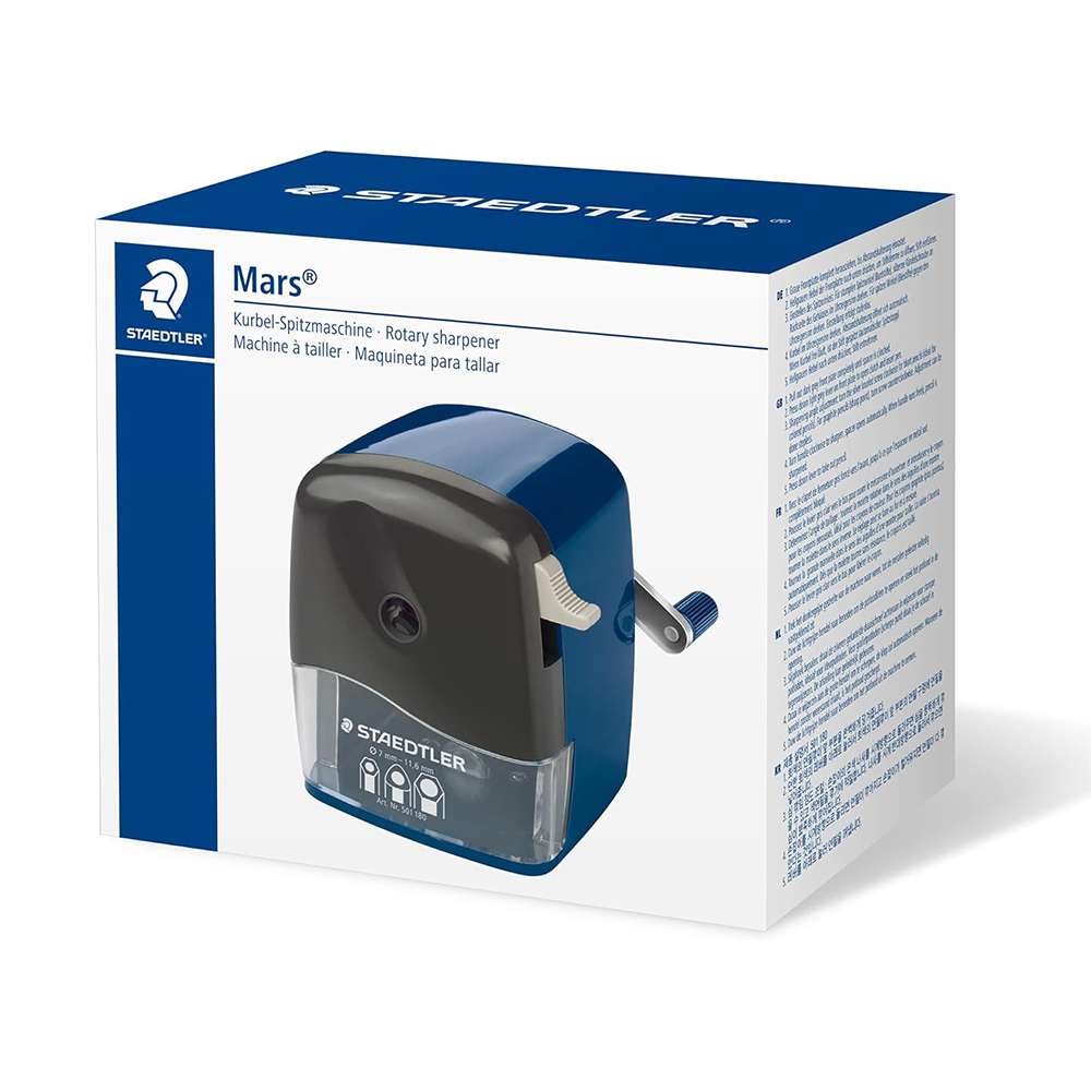 Staedtler Rotary Pencil Sharpening Machine, Fast & Clean Sharpening, Perfect for School - Blue