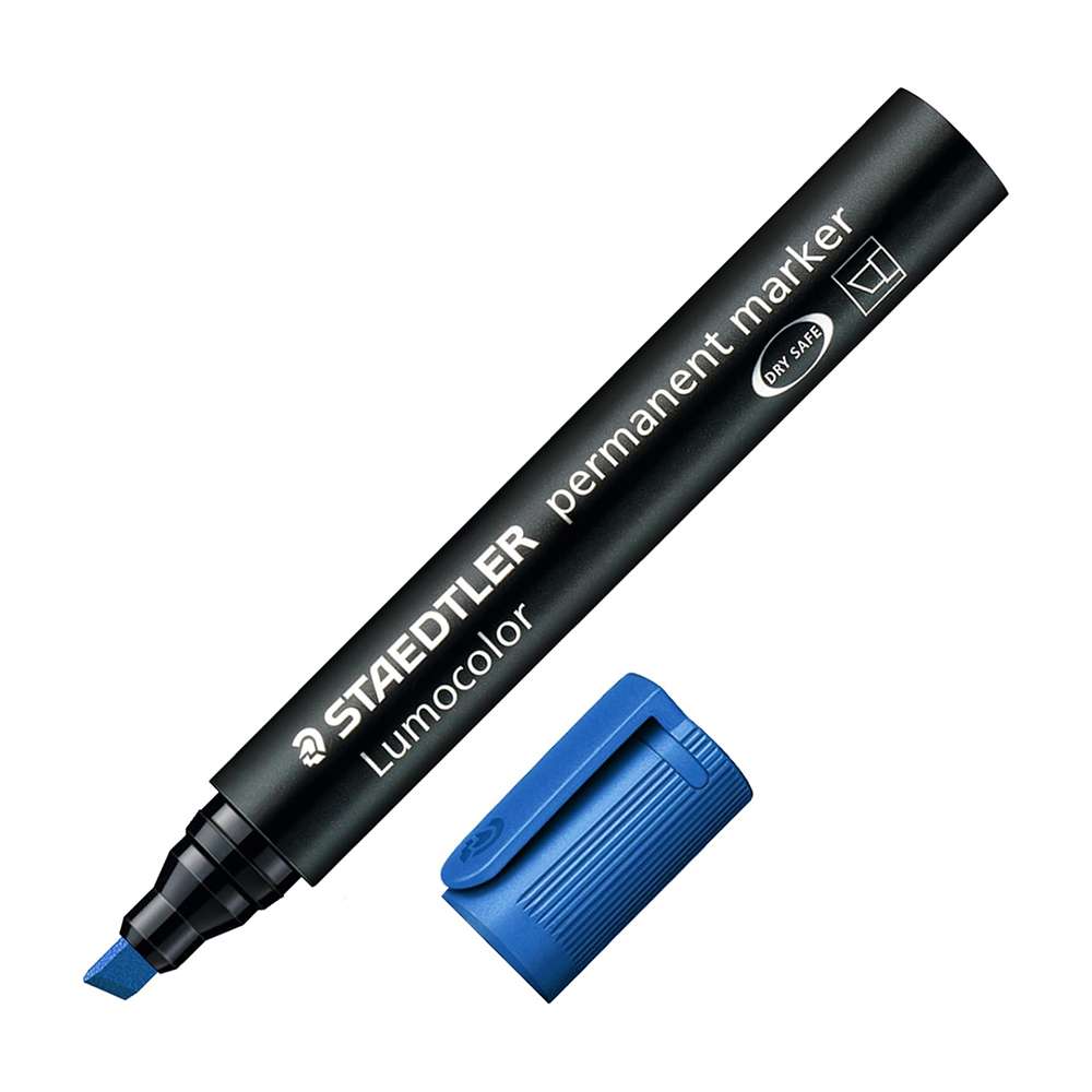 Staedtler Permanent Marker, Chisel Tip, Blue – Box of 10