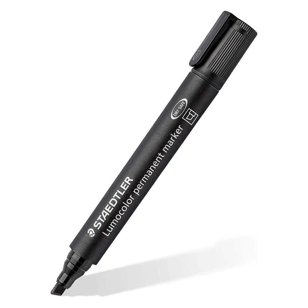 Staedtler Permanent Marker, Chisel Tip, Black – Box of 10
