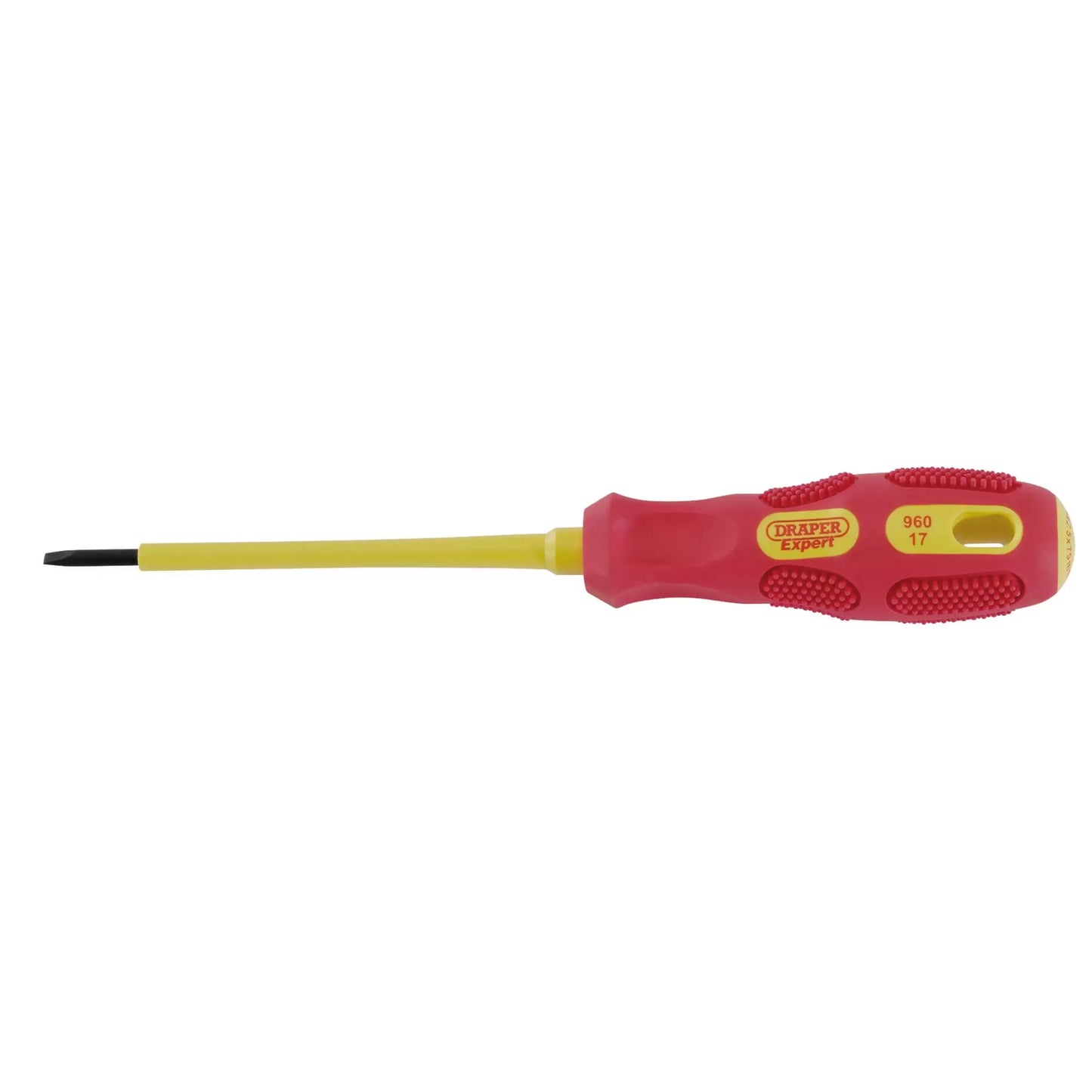 Draper Tools - 69211 - Draper Expert VDE Approved Fully Insulated Plain Slot Screwdriver, 2.5 x 75mm