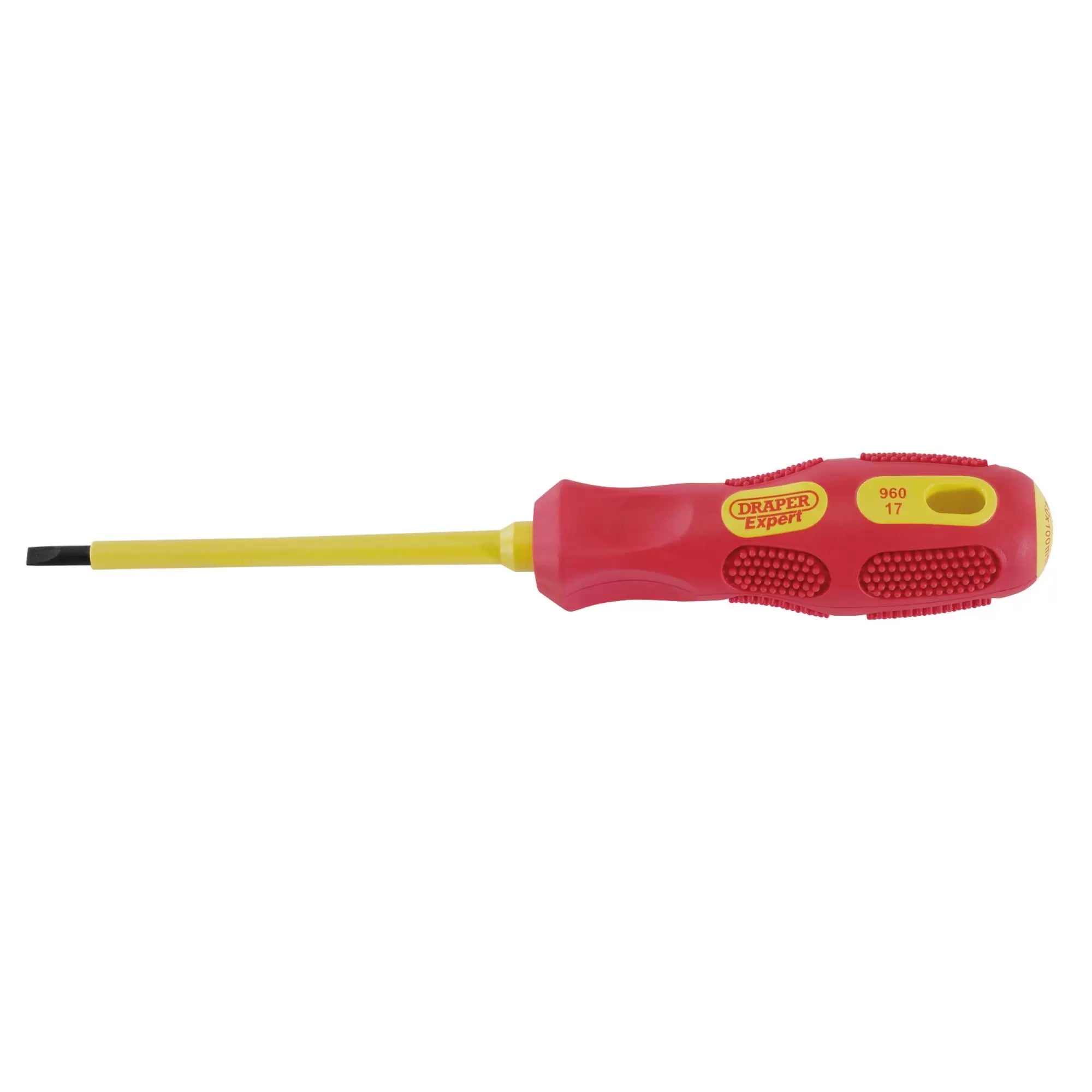 Draper Tools - 69213 - Draper Expert VDE Approved Fully Insulated Plain Slot Screwdriver, 4 x 100mm