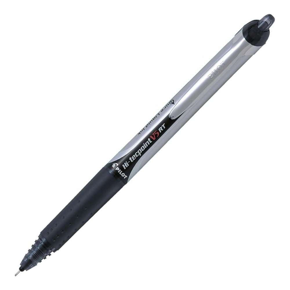 Pilot Hi-Tecpoint V5 Retractable Liquid Ink Rollerball Pen - Black