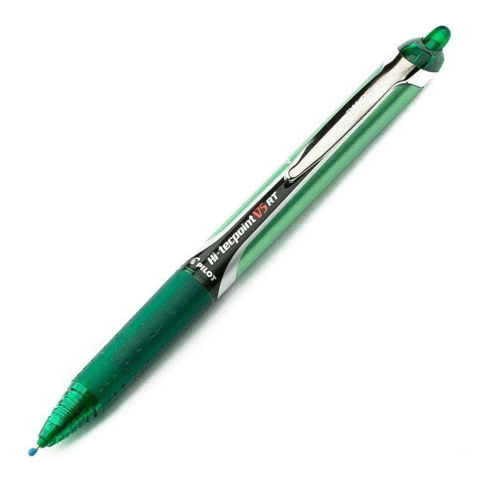 Pilot Hi-Tecpoint V5 Retractable Liquid Ink Rollerball Pen - Green