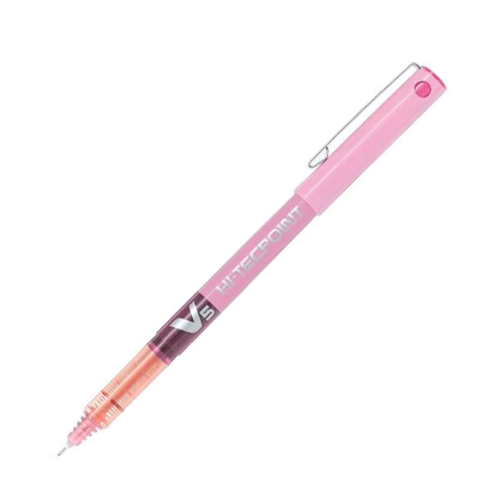 Pilot Hi-Tecpoint V5 Liquid Ink Rollerball Pen - Pink