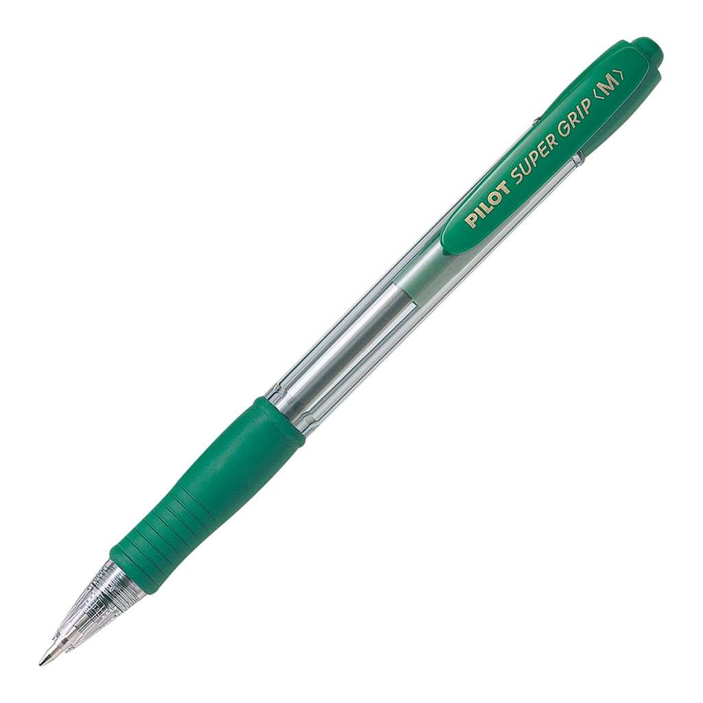 Pilot Supergrip Retractable Ballpoint Pen - Green Medium 1.0mm