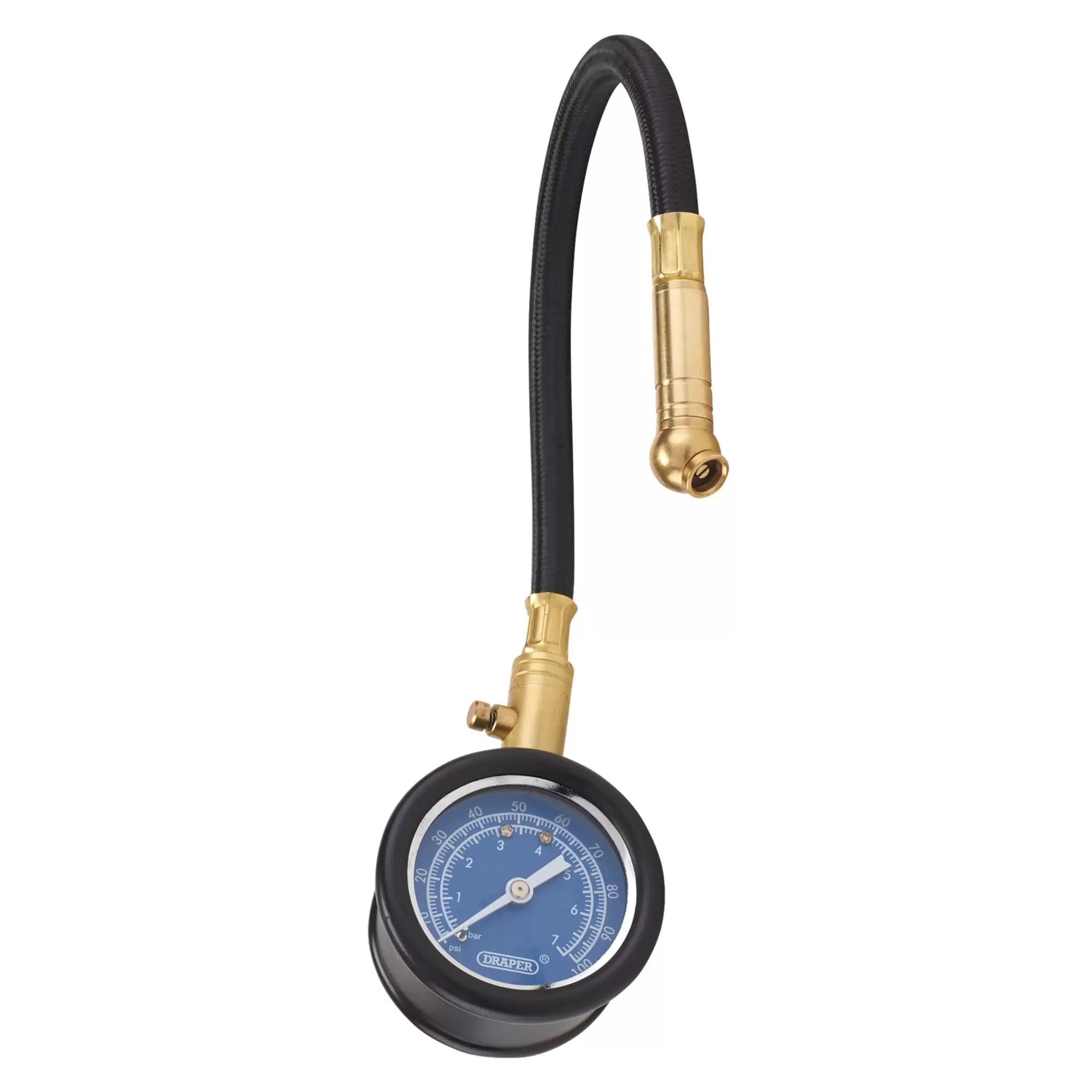 Draper Tools - 69924 - Tyre Pressure Gauge with Flexible Hose