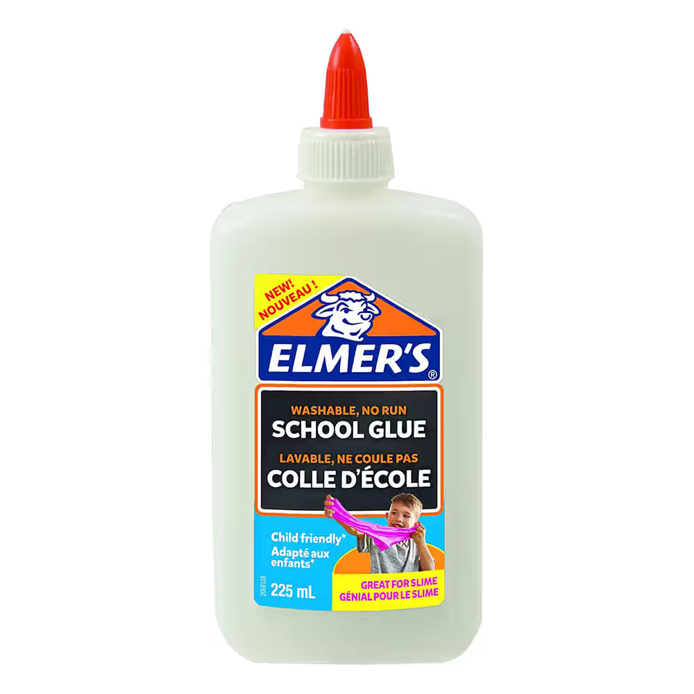 Elmer's White Glue, 225 ml, Non-Toxic, Strong Adhesion for School & Craft Projects