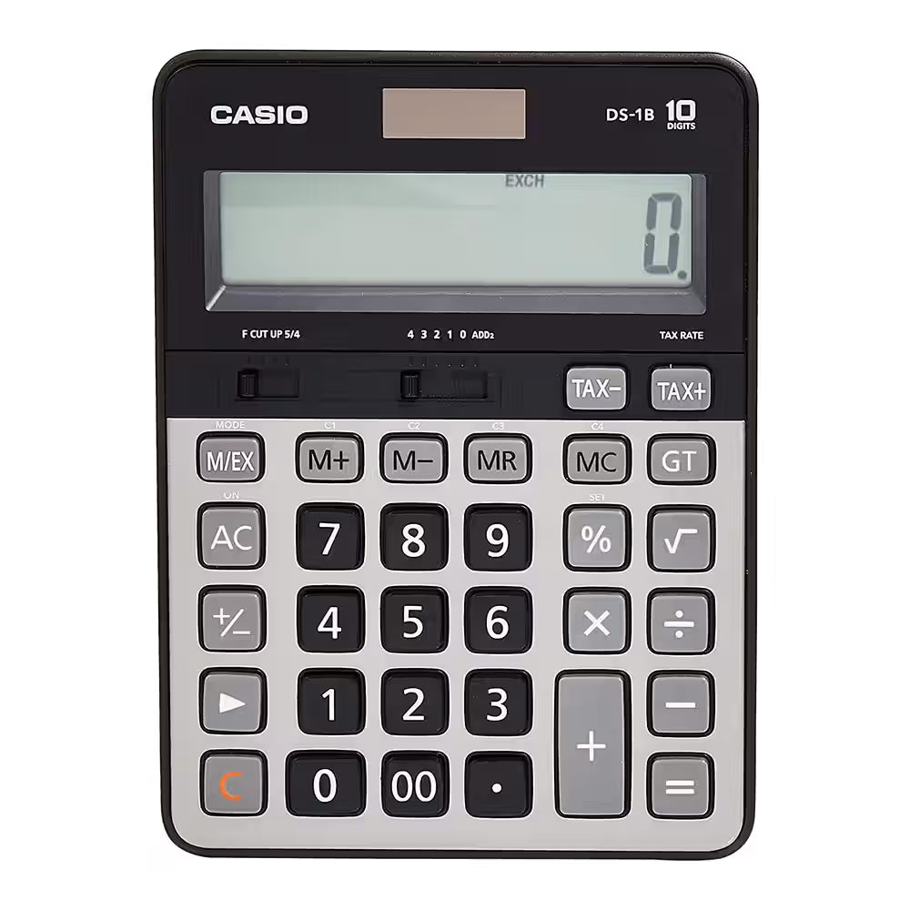 Casio 10 Digits Calculator – Compact Design For Everyday Calculations - Black & Grey