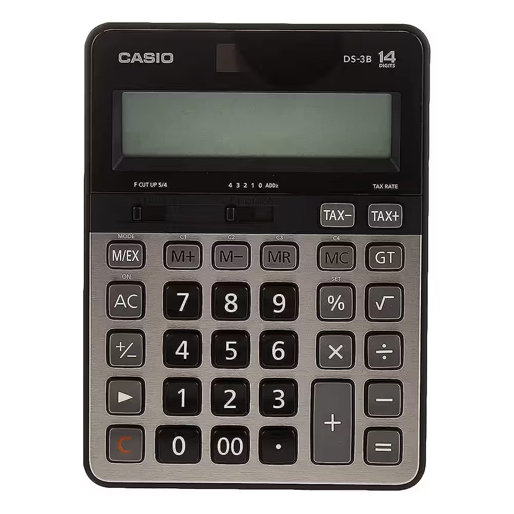 Casio 14 Digits Calculator – Compact Design For Everyday Calculations - Black & Grey