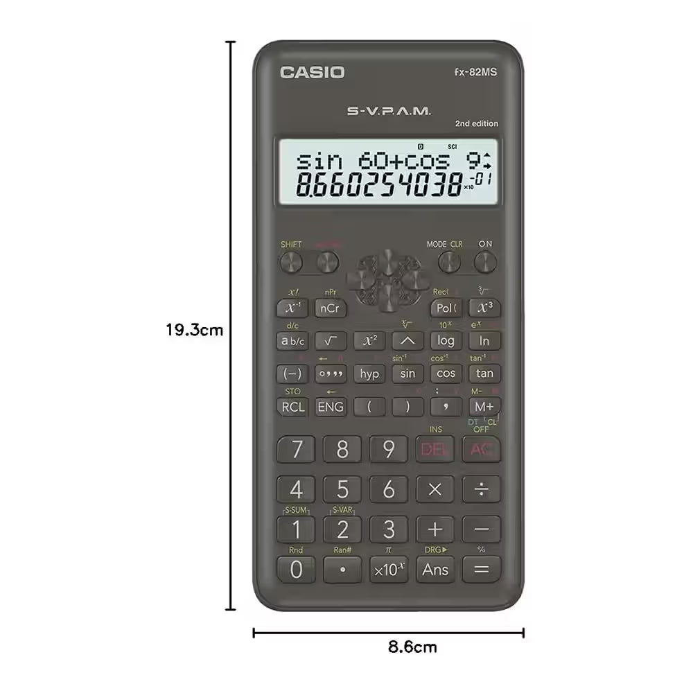 Casio 2Nd Gen Non-Programmable Scientific Calculator - 240 Functions, 2-Line Display - Black