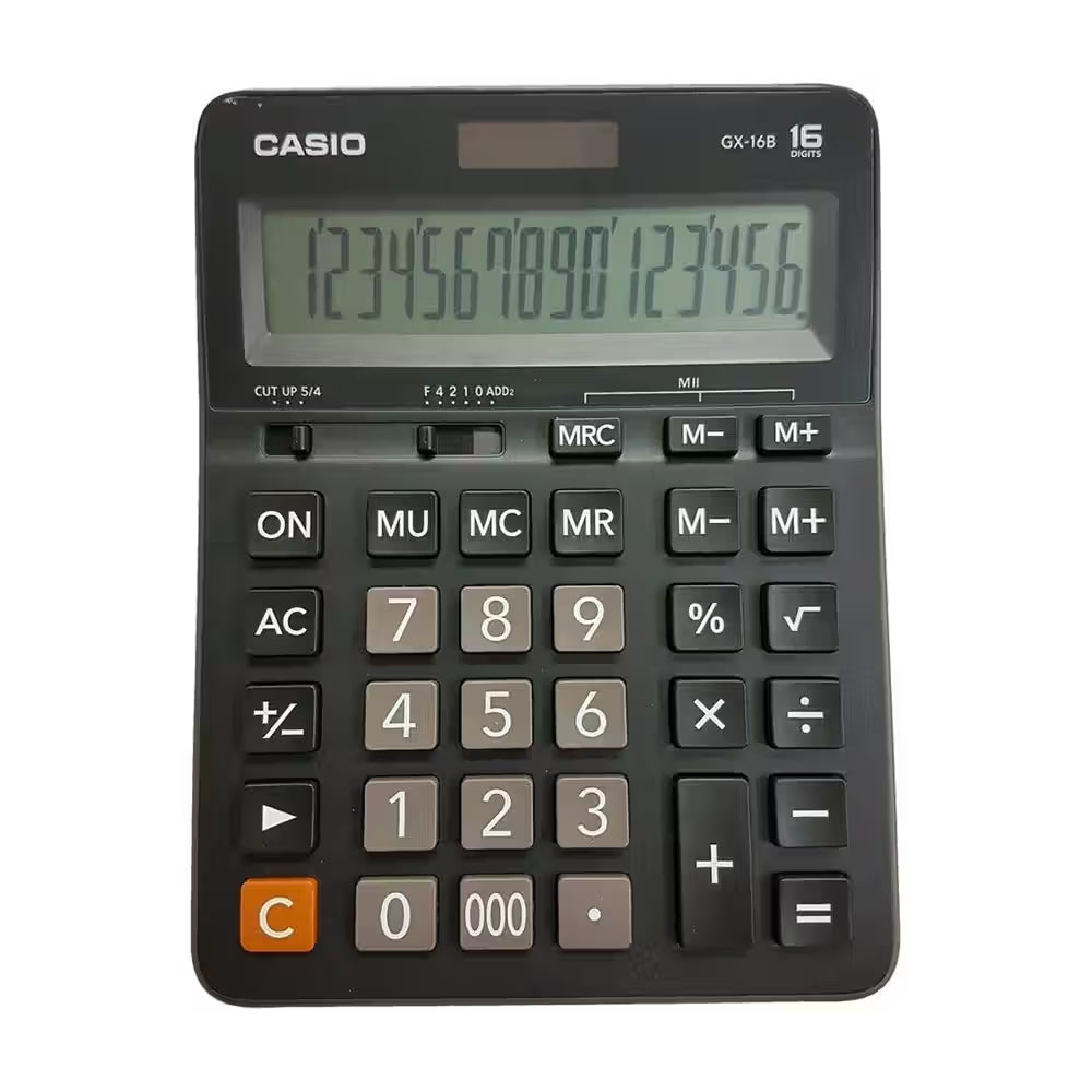 Casio 16 Digits Basic Desktop Calculator, Business Use - Black