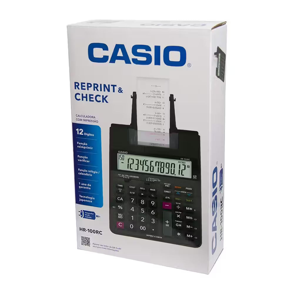 Casio 12 Digits Calculator – Silver & Black