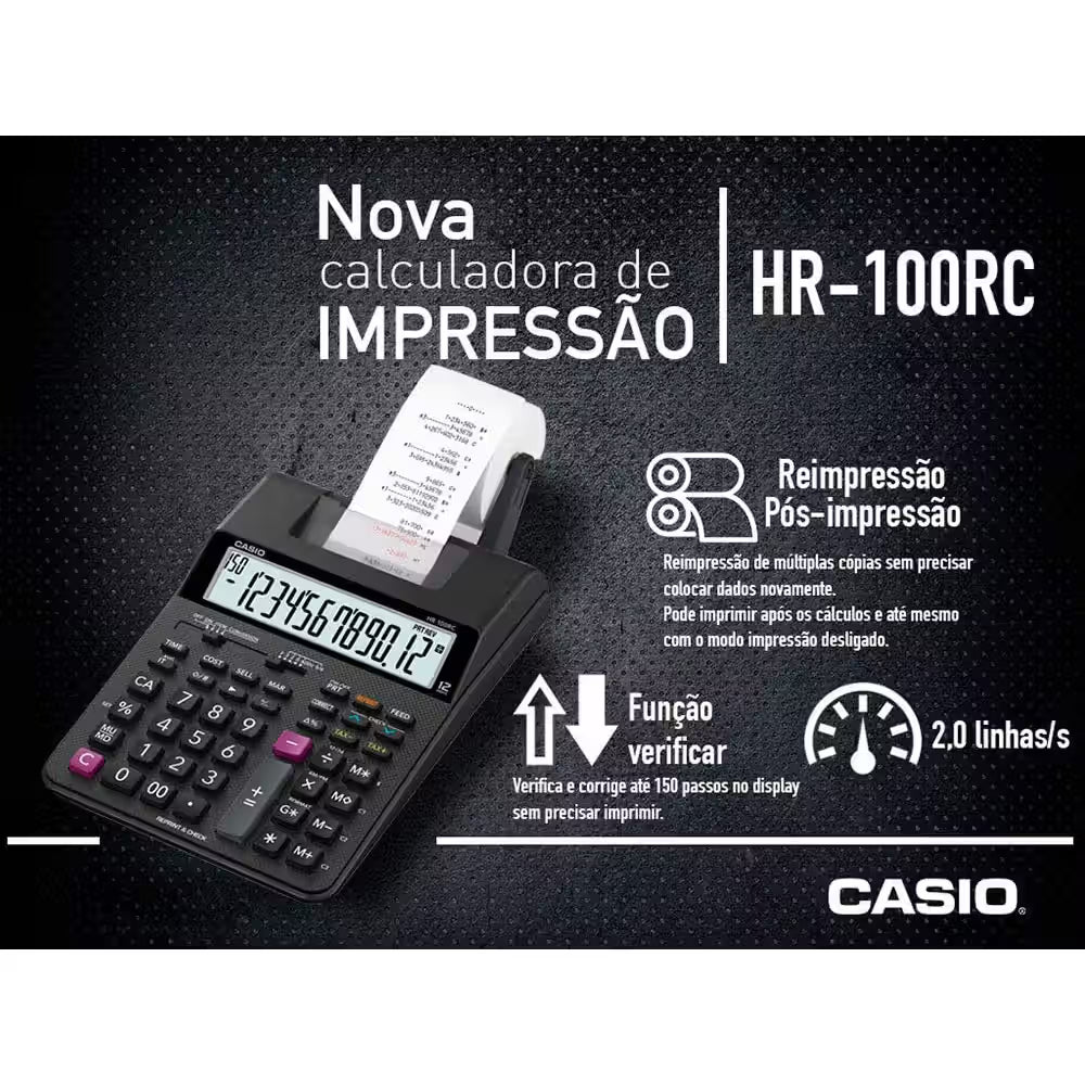 Casio 12 Digits Calculator – Silver & Black