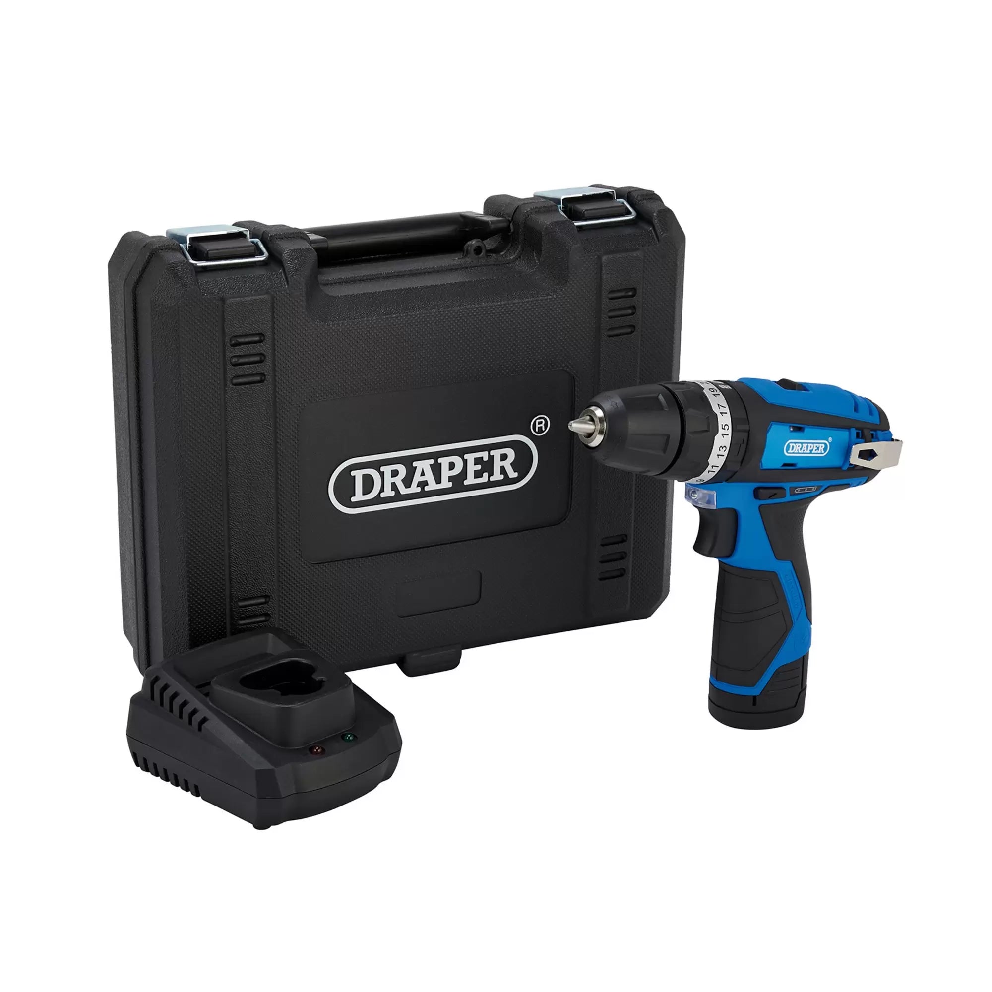 Draper Tools - 70256 - 12V Combi Drill, 1 x 1.5Ah Battery, 1 x Fast Charger