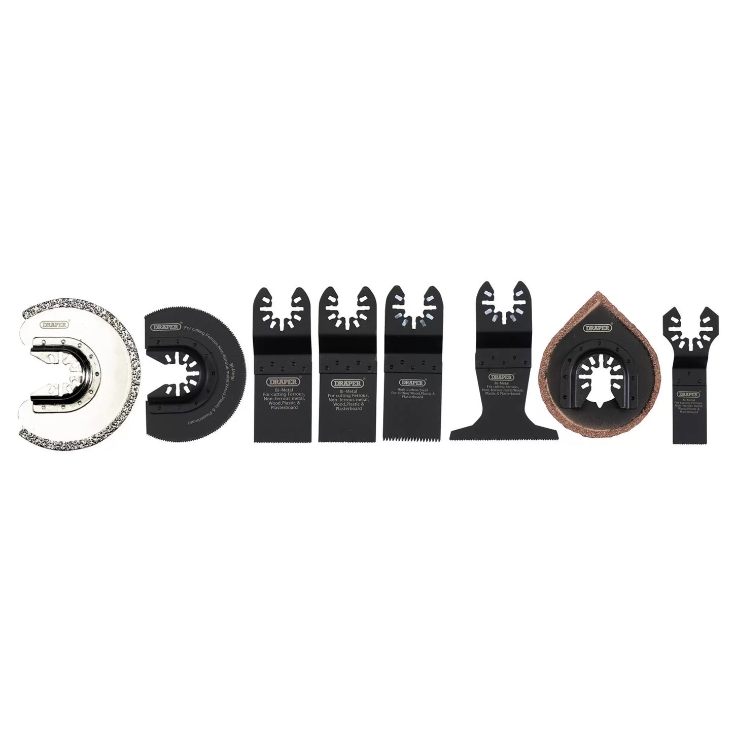 Draper Tools - 70480 - Oscillating Multi-Tool Blade Set Including Ceramics (8 Piece)
