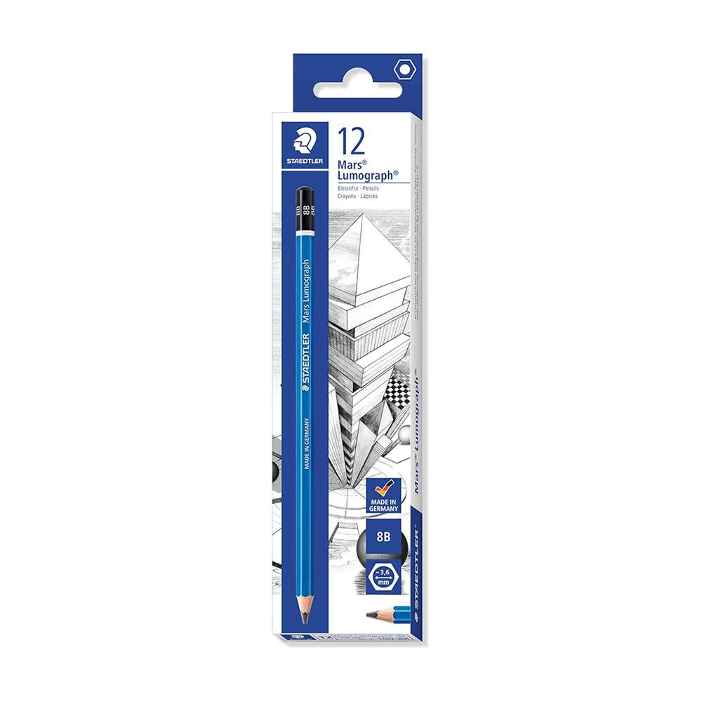 Staedtler Mars Lumograph Pencil, 8B – Pack of 12