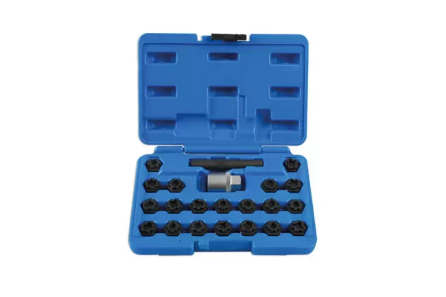Laser - 7108 - Locking Wheel Nut Key Set 22pc - for VAG