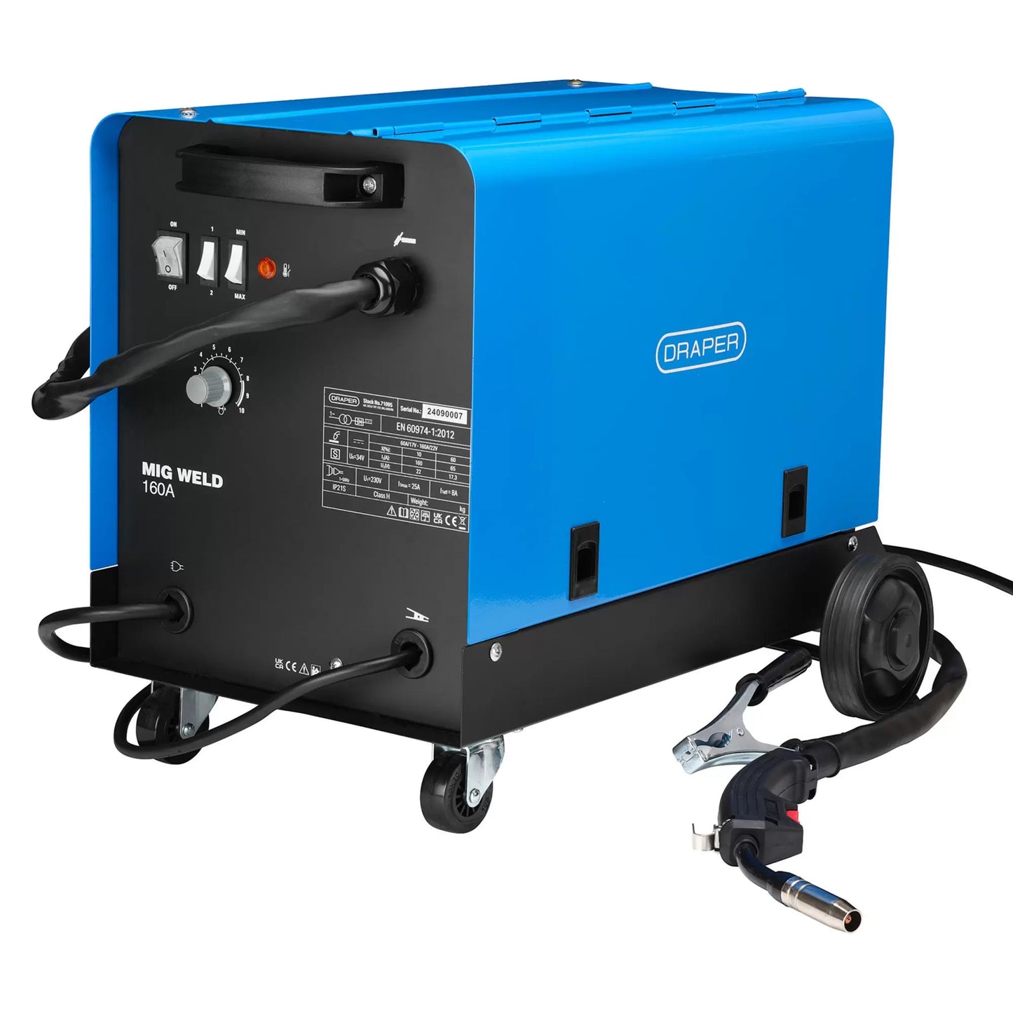 Draper Tools - 71095 - Gas/Gasless MIG Welder, 160A