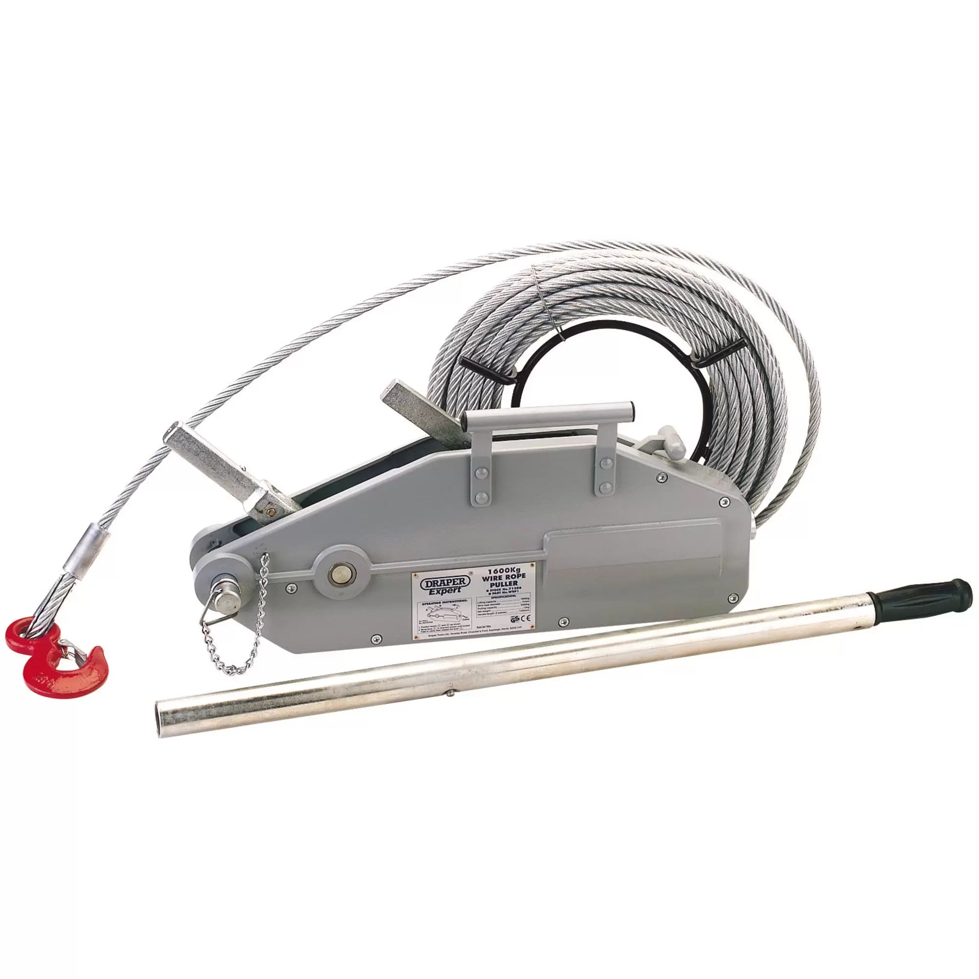 Draper Tools - 71208 - Draper Expert Wire Rope Puller, 1600Kg (3,500lbs)