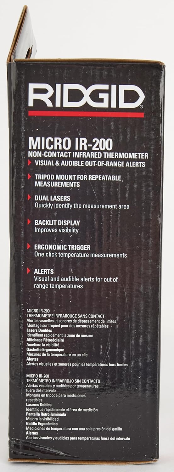 RIDGID micro IR-200 Non-Contact Infrared Digital Thermometer – Model 36798