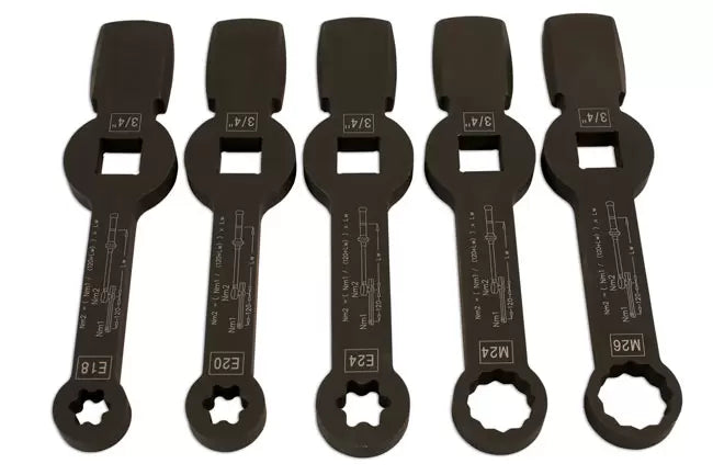 Laser - 7160 - HGV Brake Caliper Wrench Set 5pc
