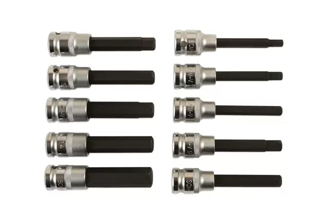 Laser - 7162 - Long Hex Socket Bit Set 1/2"D 10pc