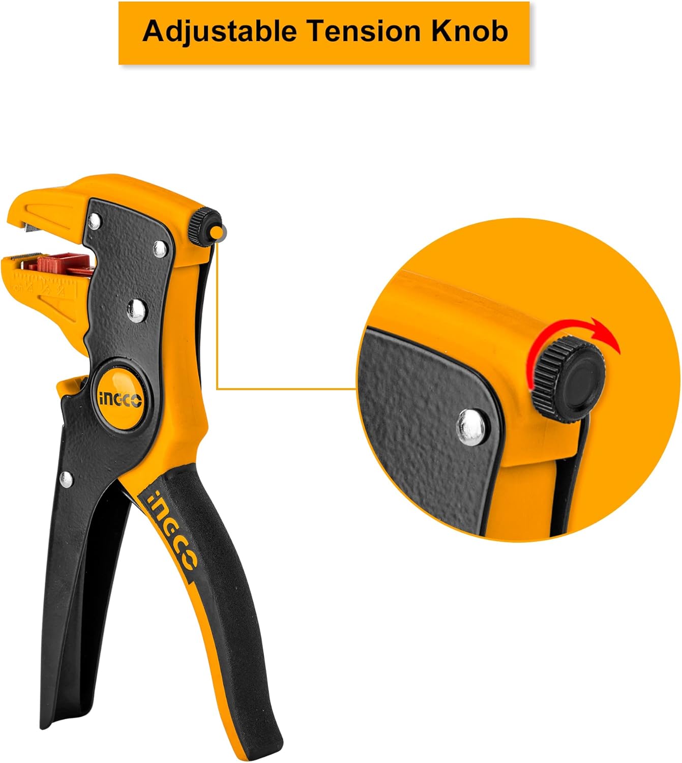 &nbsp;INGCO Professional Wire Stripper, Cutter &amp; Crimper – Self-Adjusting, 10-24 AWG – HWSP15608