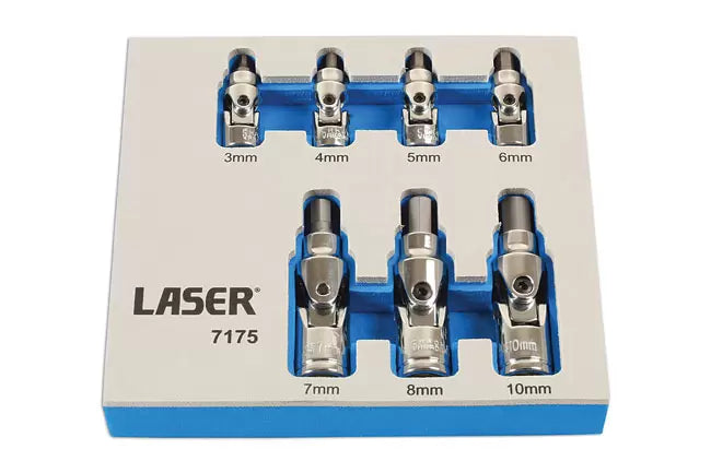 Laser - 7175 - Universal Joint Hex Socket Bit Set 7pc