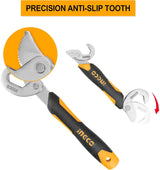 &nbsp;INGCO 2-Piece Offset Box End Wrench Set – 15° Bent, Chrome Vanadium Steel – HBWS09328