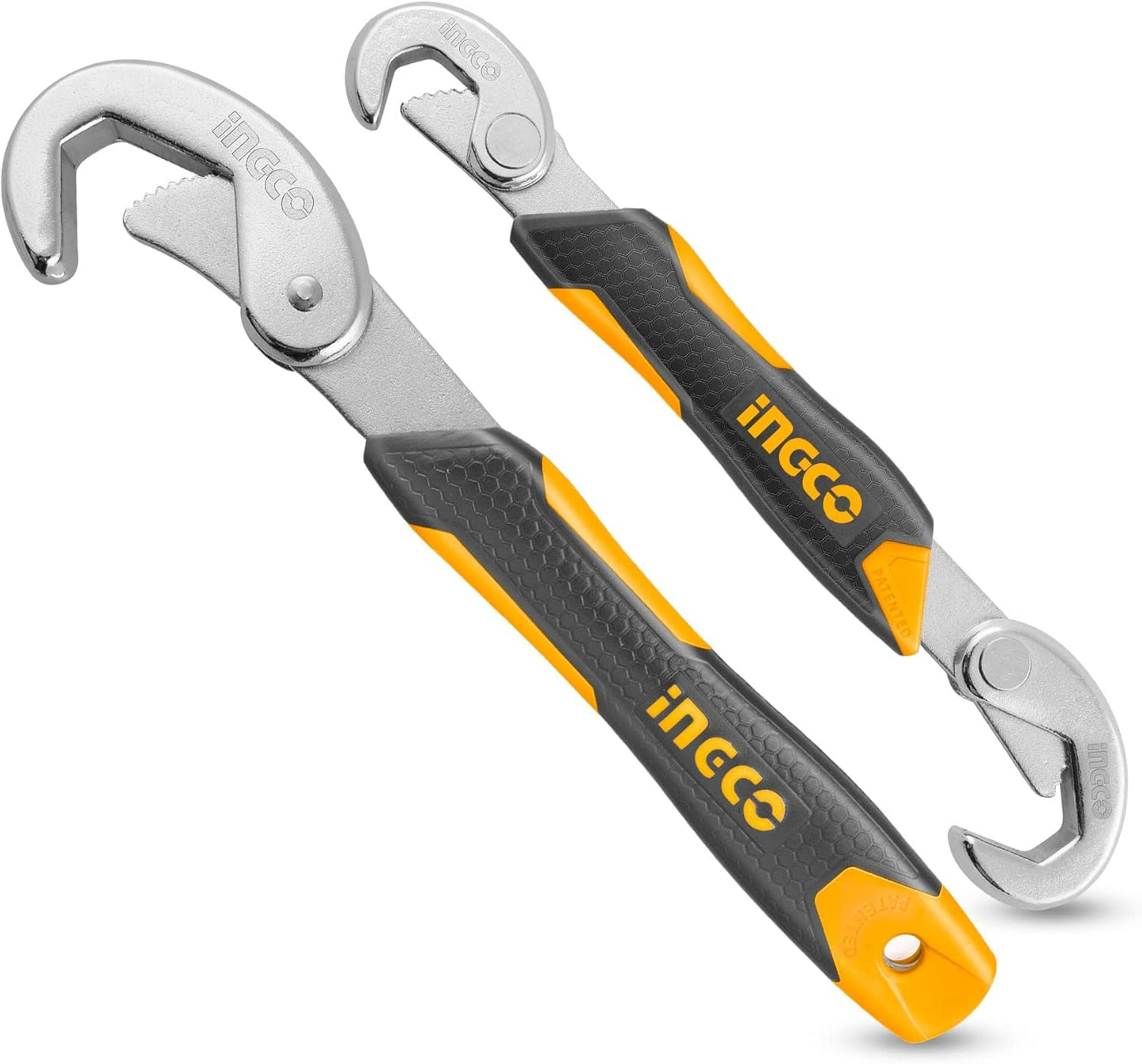 &nbsp;INGCO 2-Piece Offset Box End Wrench Set – 15° Bent, Chrome Vanadium Steel – HBWS09328