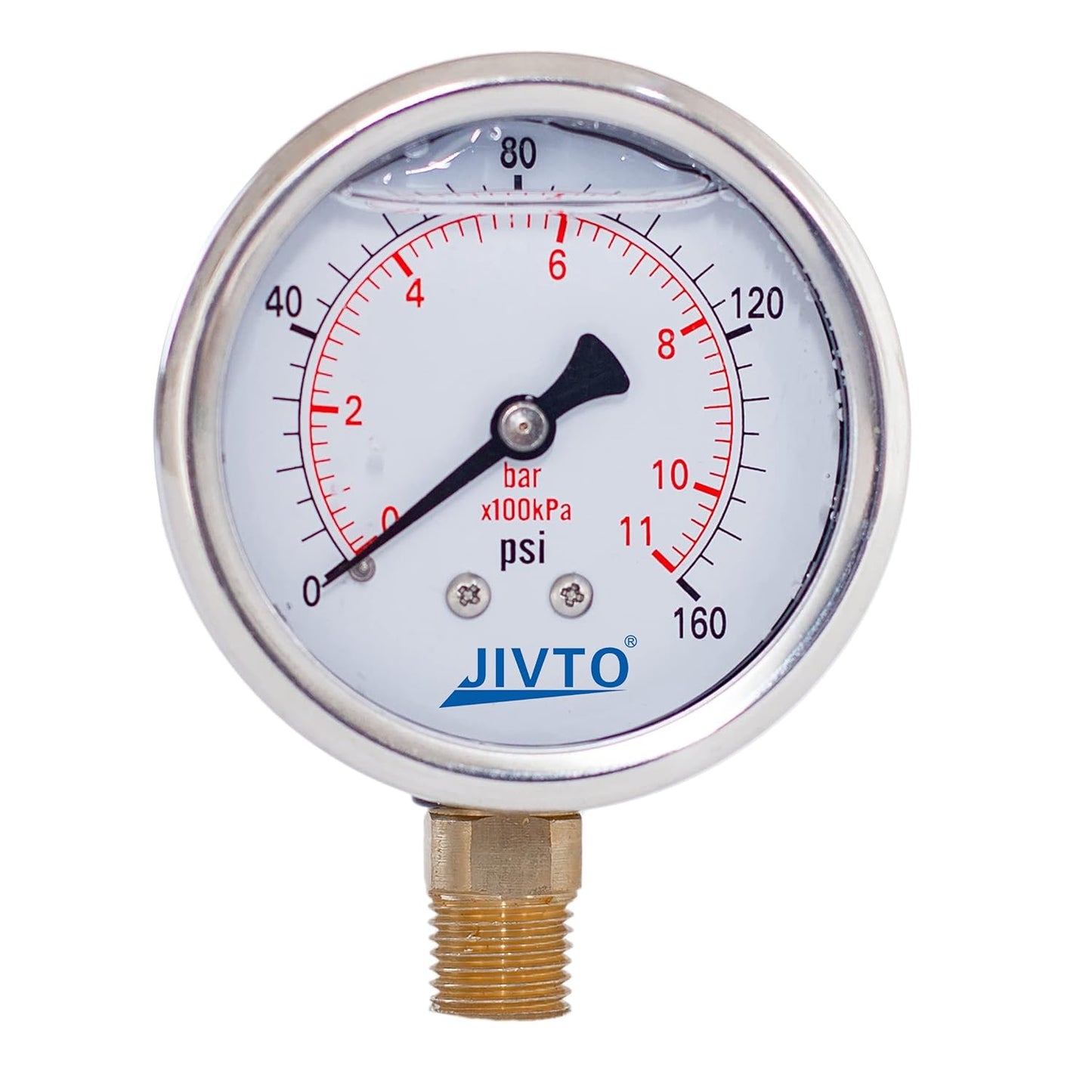Pressure Gauge, Glycerin Liquid Filled, 2" Dual Scale – Air, Water, Oil, Gas Testing