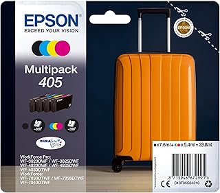 Epson 405 Suitcase Genuine Multipack, 4-Colours Ink Cartridges, DURABrite Ultra Ink, Amazon Dash Replenishment Ready
