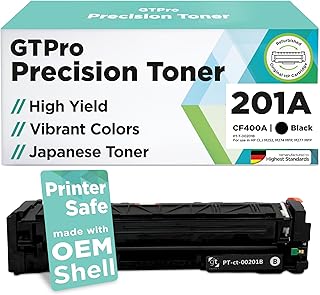 GTPro Laser Printer HP 201A Toner Replacement of 201A CF400A - Compatible With HP Color LaserJet Pro M252dw M277dw M252n M277n MFP (Black, 1 Pack) - Renewed Precision Toner