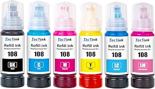 TacTink 108 Ink Bottle for Epson 108 (6 Pack)