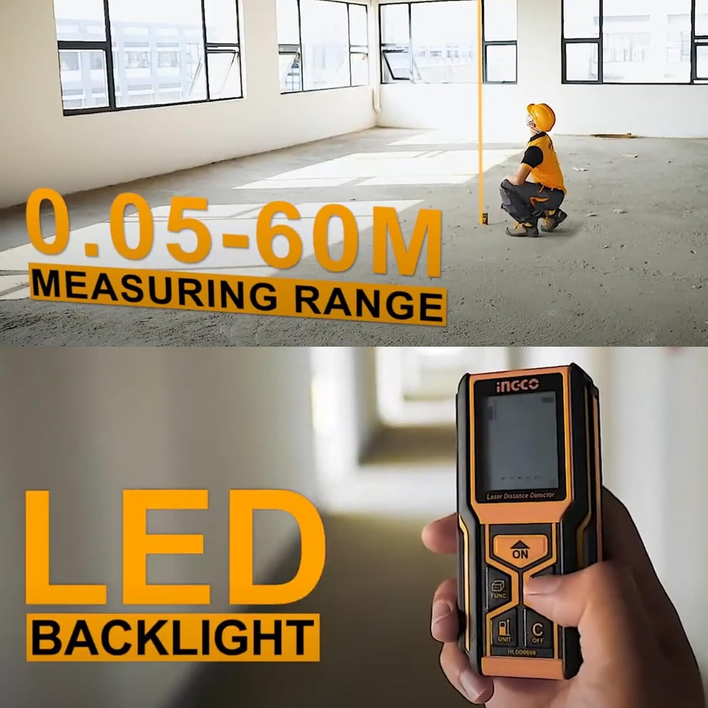 &nbsp;INGCO Digital Laser Distance Meter – Professional Laser Measure Tool – DLM100