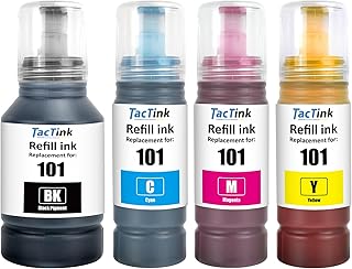 TacTink 101 Ink Bottle for Epson 101 for Epson EcoTank L4150/L4160 L4260 L4266 L6160 L6170 L6176 L6190 L6260 L6270 L6276 L6290 L14150