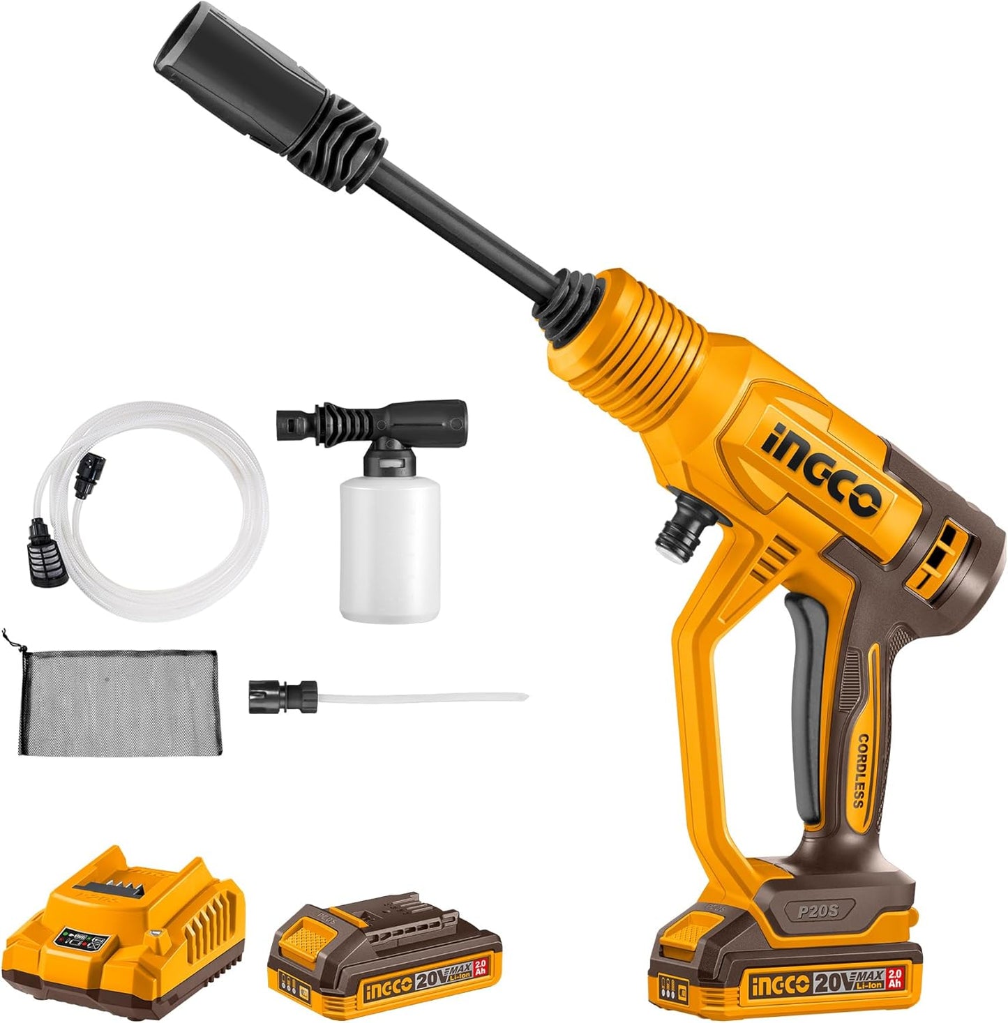INGCO 20V Cordless High Pressure Washer – 24.8 Bar (360 PSI)